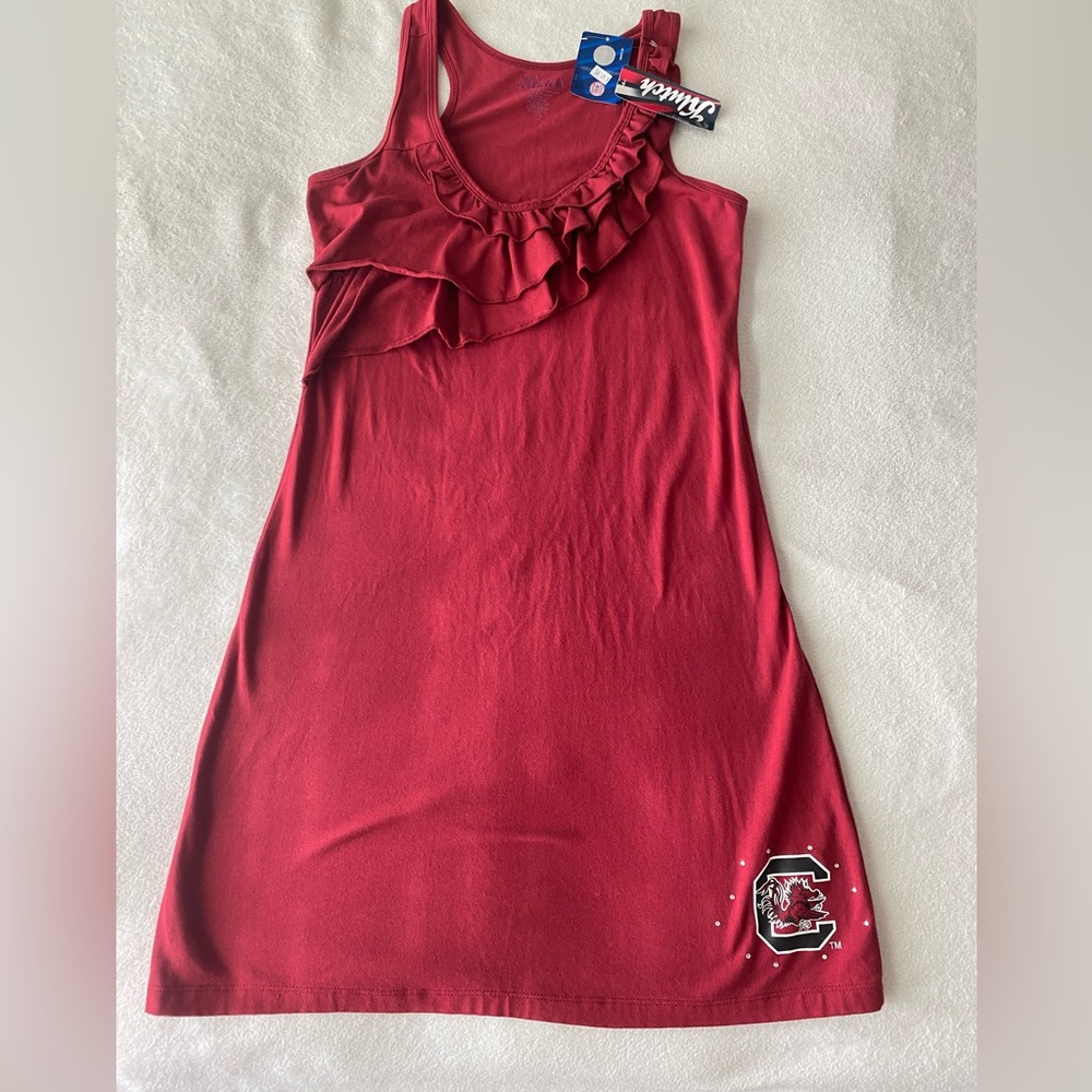 🆕 USC Gamecocks sleeveless tank dress with ruffles around neckline - Picture 6 of 12